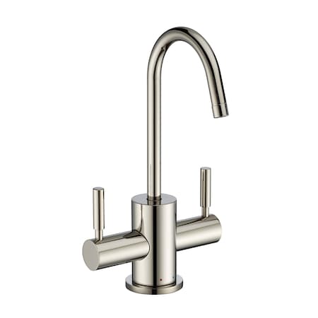 Whitehaus Point Of Use Instant Hot/Cold Water Drinking Faucet W/ Gooseneck Swive WHFH-HC1010-PN
